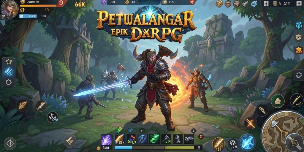 Screenshot dari gameplay RPG yang mengesankan di 66K.