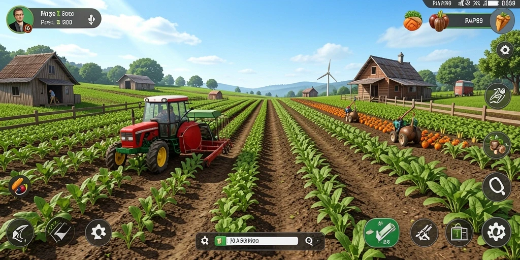 Gameplay seru RAP89 dengan pertanian yang indah dan realistis.